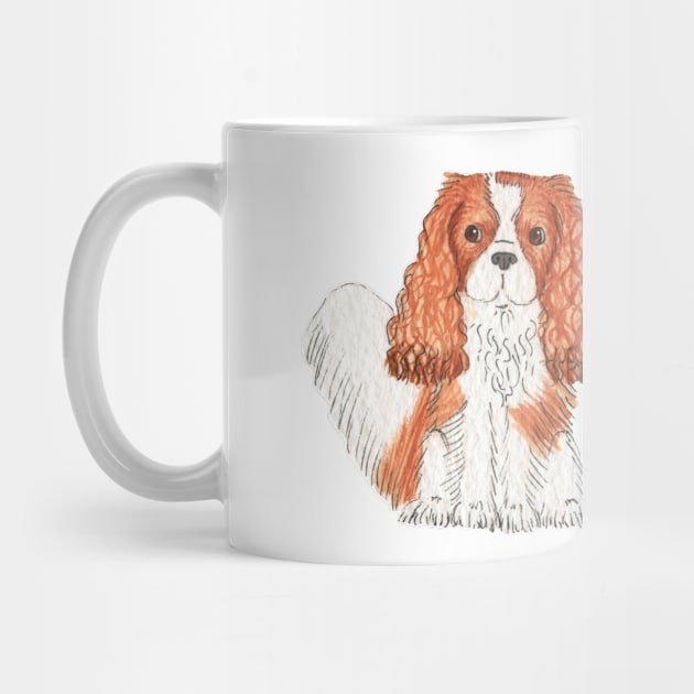 Cavalier King Charles Spaniel - Blenheim Watercolour by jollyinu